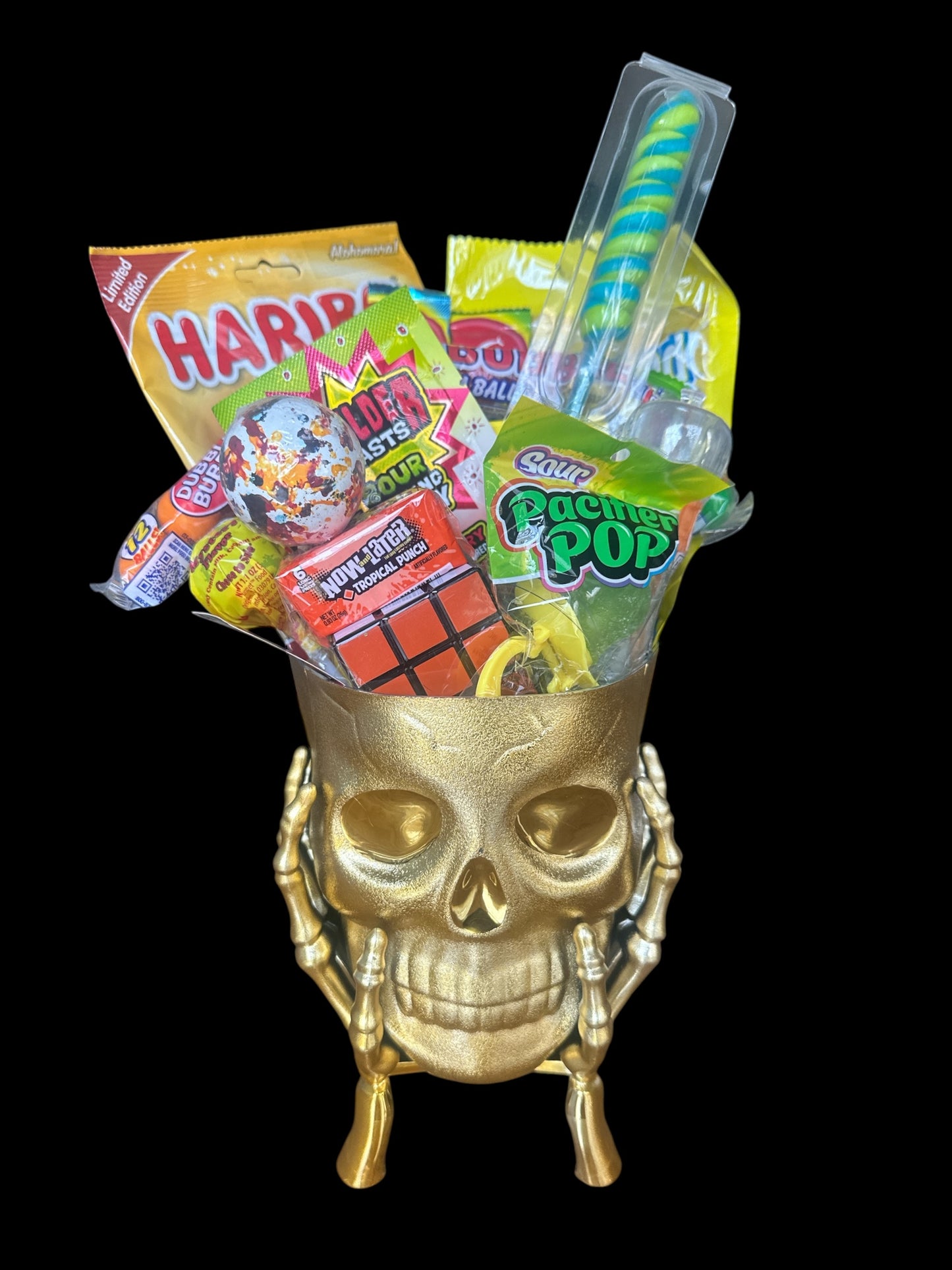 Halloween Skull basket/ Filled with Candy