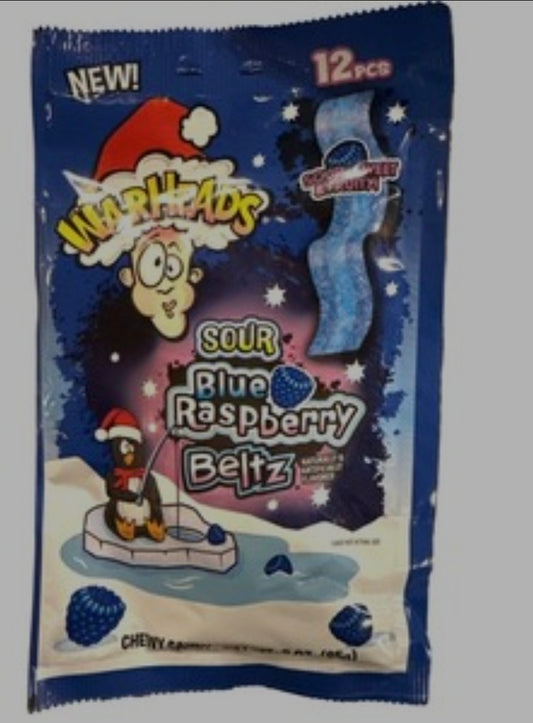 WARHEAD SOUR CARMEL APPLE ROPES. WAR SOUR BLUE RASPBERRY BELTS